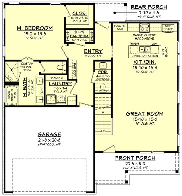 House Design - Farmhouse Floor Plan - Main Floor Plan #430-313