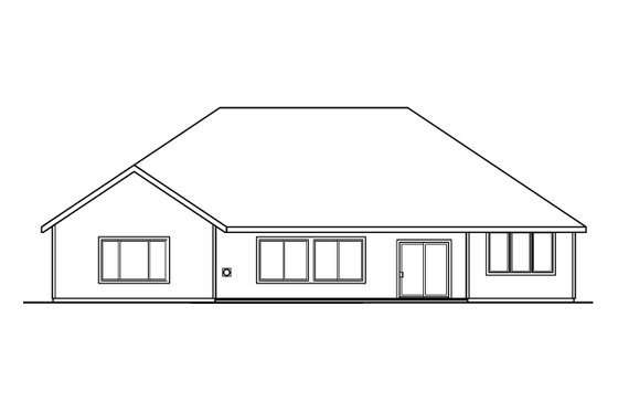 Exterior - Rear Elevation House Plan #124-477 - 3 bed, 2.5 bath