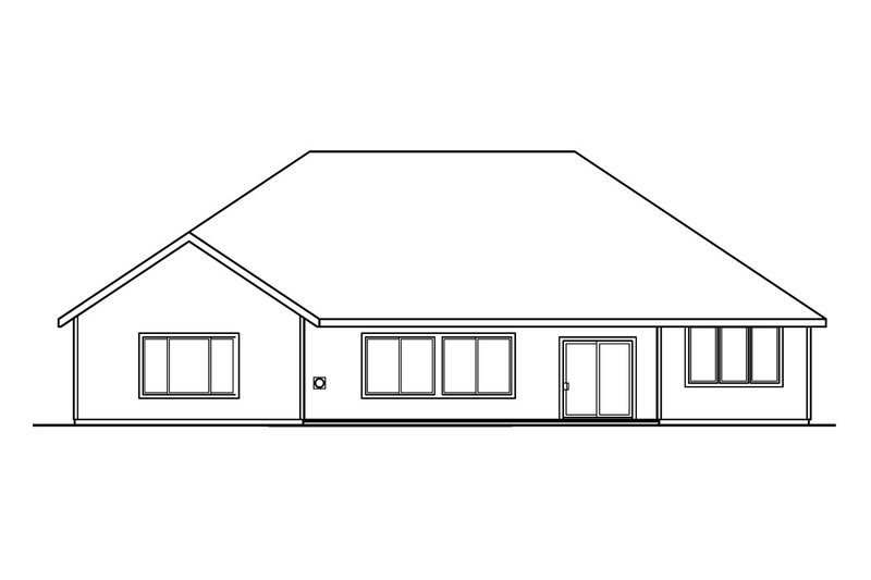 Home Plan - Exterior - Rear Elevation House Plan #124-477 - 3 bed, 2.5 bath