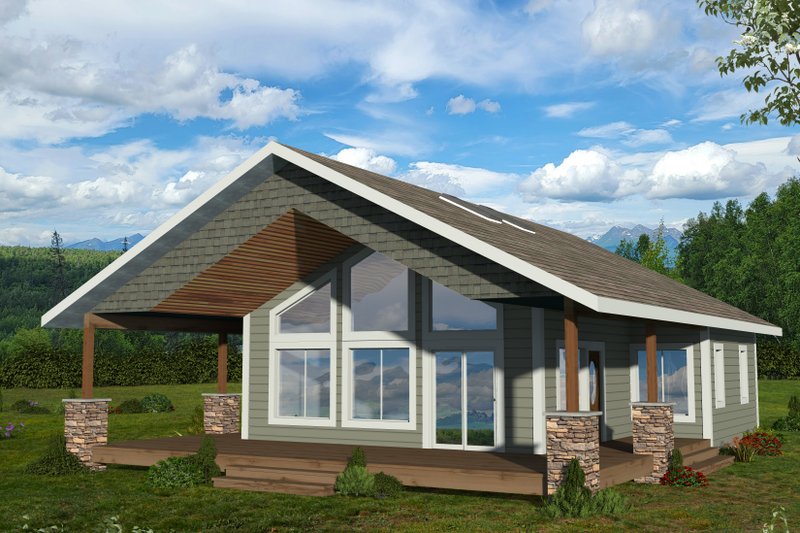 House Blueprint - Bungalow Exterior - Front Elevation Plan #117-1067