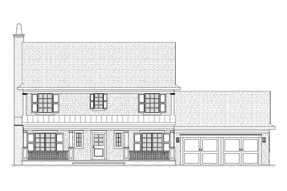 Exterior - Front Elevation 3 for Traditional House Plan #901-20 - 3 bed, 2.5 bath