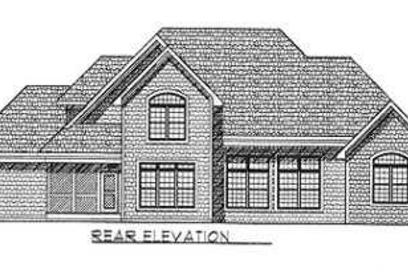Dream House Plan - Exterior - Rear Elevation for Traditional House Plan #70-476 - 4 bed, 3.5 bath