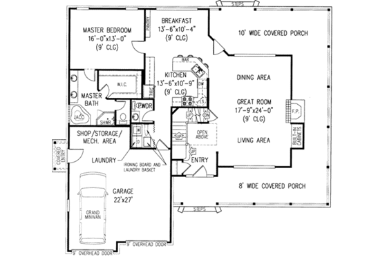 Floor Plan - Main Floor for Country House Plan #11-207 - 4 bed, 2.5 bath