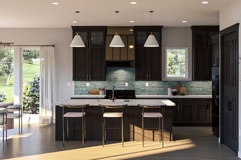 House Blueprint - Interior - Kitchen for Beach House Plan #455-488 - 2 bed, 2.5 bath