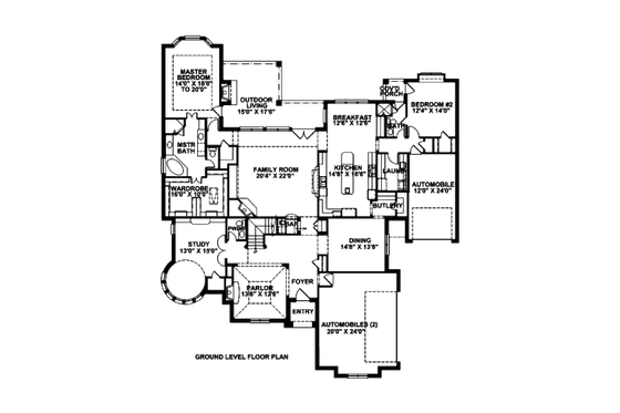 Floor Plan - Main Floor for European House Plan #141-309 - 4 bed, 3.5 bath