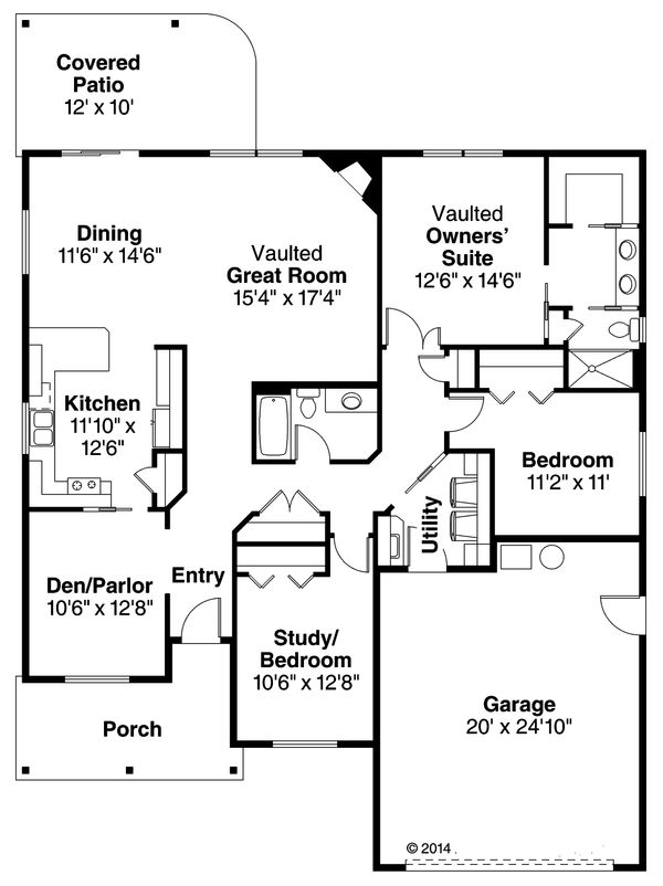 House Plan Design - Ranch Floor Plan - Main Floor Plan #124-939