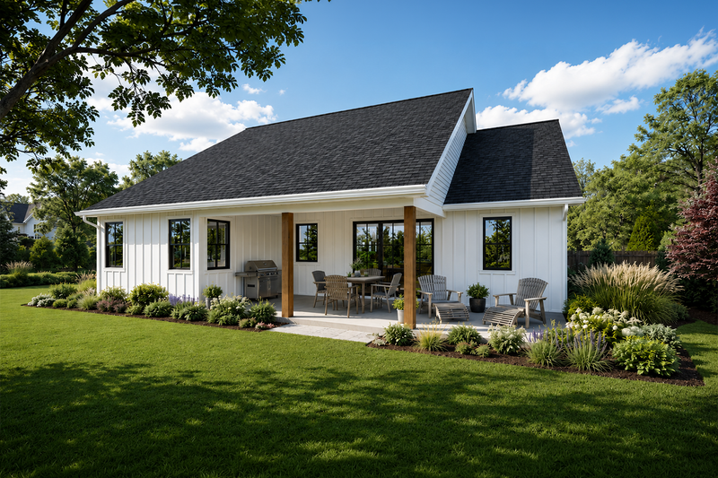 Home Plan - Exterior - Rear Elevation for Farmhouse House Plan #48-1229 - 3 bed, 2 bath