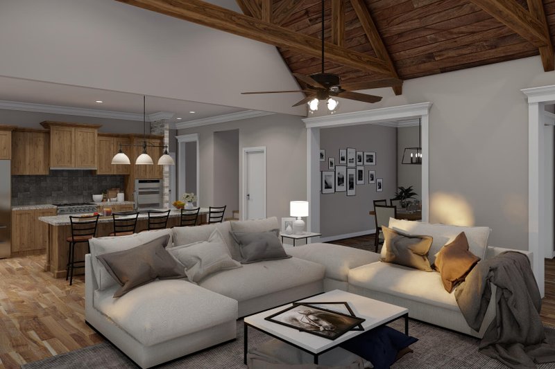 Architectural House Design - Interior - Family Room for European House Plan #923-12 - 4 bed, 2.5 bath