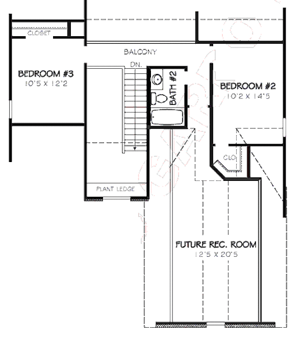 European Floor Plan - Upper Floor Plan #424-186