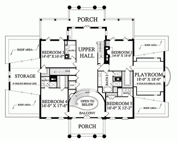 Classical Floor Plan - Upper Floor Plan #137-211