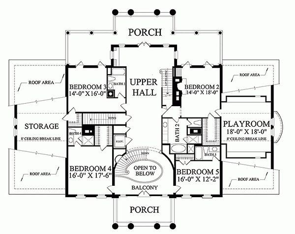 Home Plan - Classical Floor Plan - Upper Floor Plan #137-211