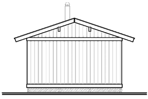 Exterior - Rear Elevation for Cottage House Plan #23-2291 - 2 bed, 1 bath