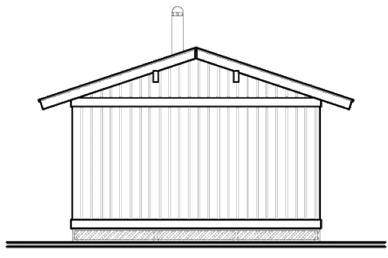 Exterior - Rear Elevation for Cottage House Plan #23-2291 - 2 bed, 1 bath