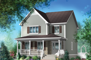 Country Exterior - Front Elevation Plan #25-4605