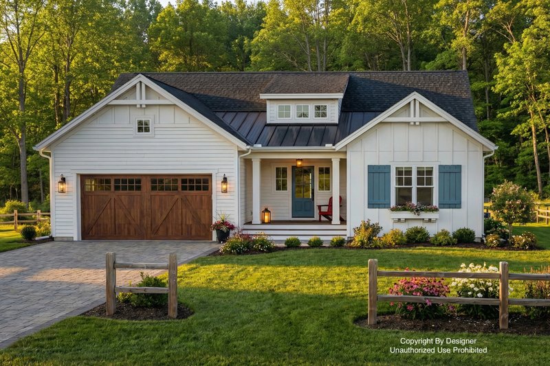 House Design - Exterior - Front Elevation 2 for Farmhouse House Plan #51-1395 - 3 bed, 2.5 bath