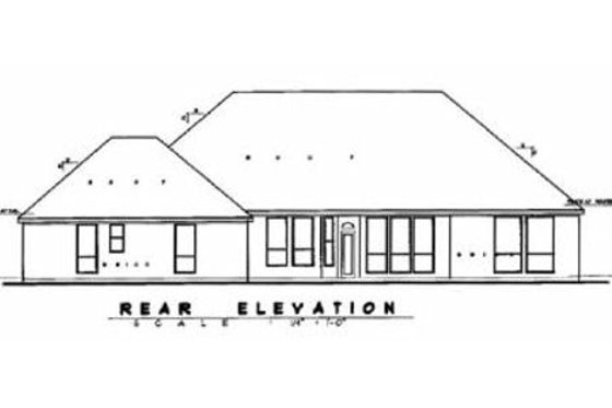 Exterior - Rear Elevation for European House Plan #62-115 - 4 bed, 3 bath