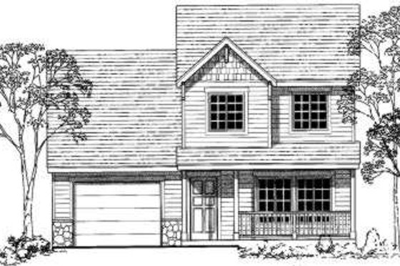 Exterior - Front Elevation 3 for Traditional House Plan #303-350 - 4 bed, 2.5 bath