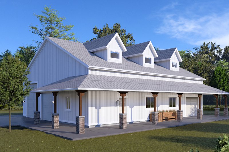 Home Plan - Exterior - Front Elevation 4 for Barndominium House Plan #1060-232, 1 bath