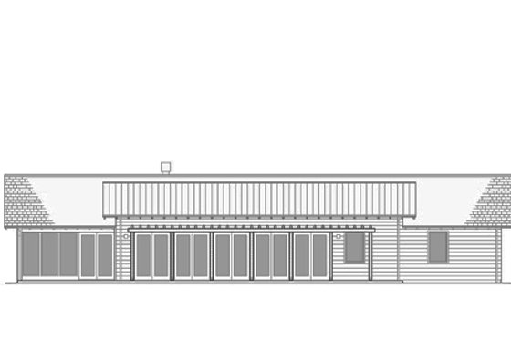 Exterior - Rear Elevation 1 for Ranch House Plan #445-5 - 3 bed, 2.5 bath