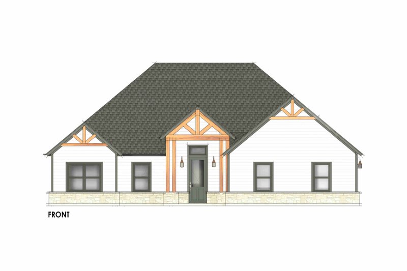 Architectural House Design - Exterior - Front Elevation 4 for Country House Plan #1096-105 - 4 bed, 2 bath