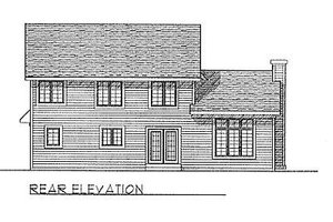 Exterior - Rear Elevation for Traditional House Plan #70-278 - 4 bed, 2.5 bath