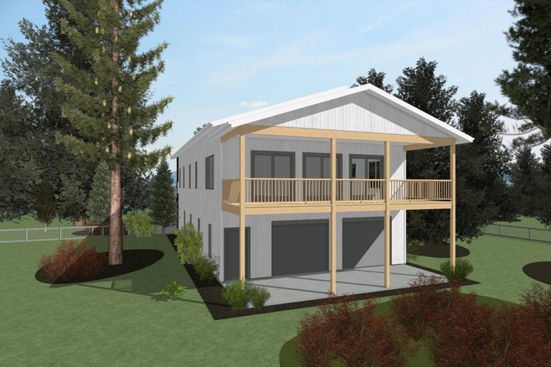 Dream House Plan - Exterior - Rear Elevation for Contemporary House Plan #20-2619 - 4 bed, 3 bath