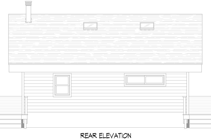 House Plan Design - Exterior - Rear Elevation for Country House Plan #932-1140 - 1 bed, 1 bath