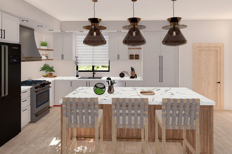 Home Plan - Interior - Kitchen for Prairie House Plan #124-1418 - 3 bed, 2 bath