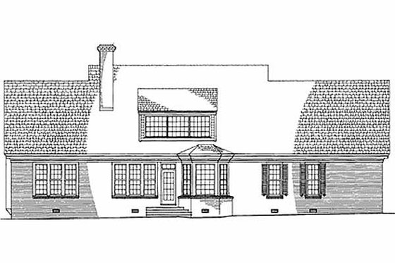 Exterior - Rear Elevation for Southern House Plan #137-160 - 3 bed, 2.5 bath