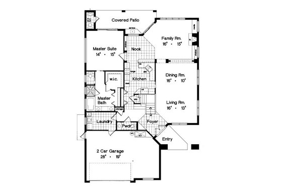 Floor Plan - Main Floor for Mediterranean House Plan #417-342 - 4 bed, 3.5 bath