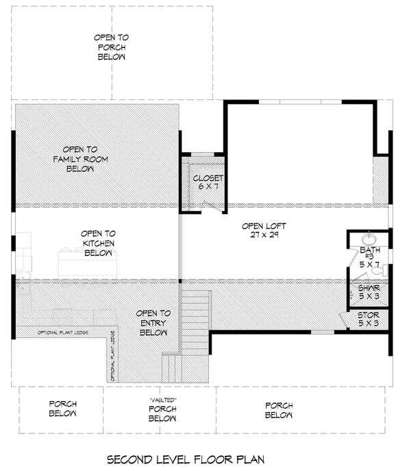 Cottage Floor Plan - Upper Floor Plan #932-318