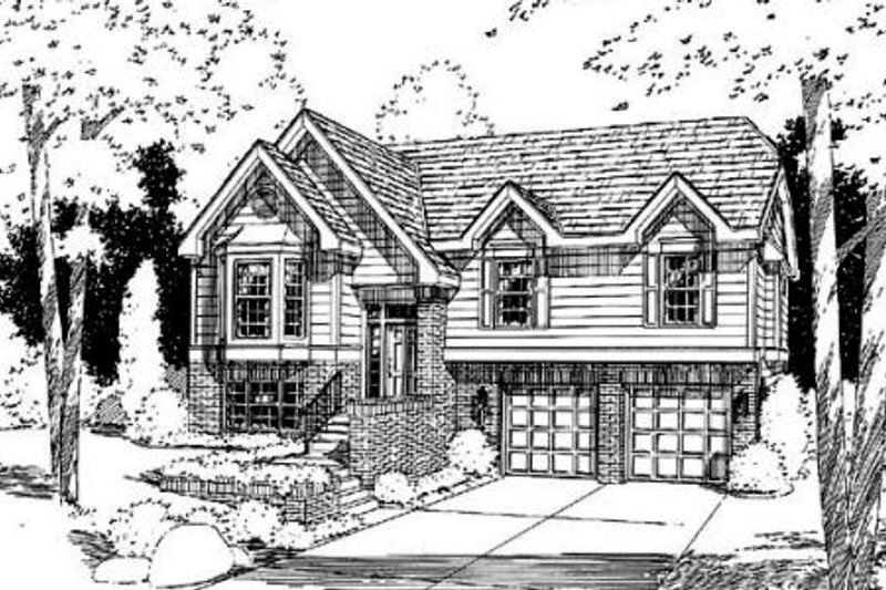 Traditional Style House Plan - 3 Beds 2 Baths 1403 Sq/Ft Plan #312-823 Exterior