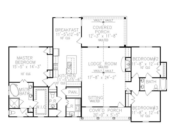 House Blueprint - Ranch Floor Plan - Main Floor Plan #54-548