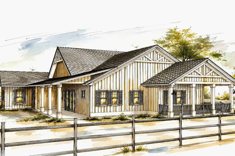 Architectural House Design - Exterior - Other Elevation 2 for Farmhouse House Plan #1101-67 - 4 bed, 4.5 bath