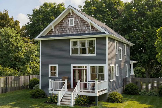 Exterior - Rear Elevation for Craftsman House Plan #79-266 - 3 bed, 2.5 bath