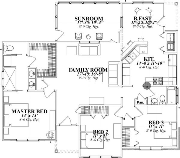 Traditional Floor Plan - Main Floor Plan #63-317