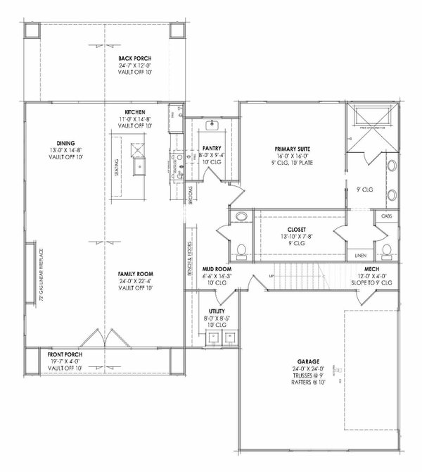 Architectural House Design - Floor Plan - Main Floor for Modern House Plan #1096-196 - 3 bed, 2.5 bath