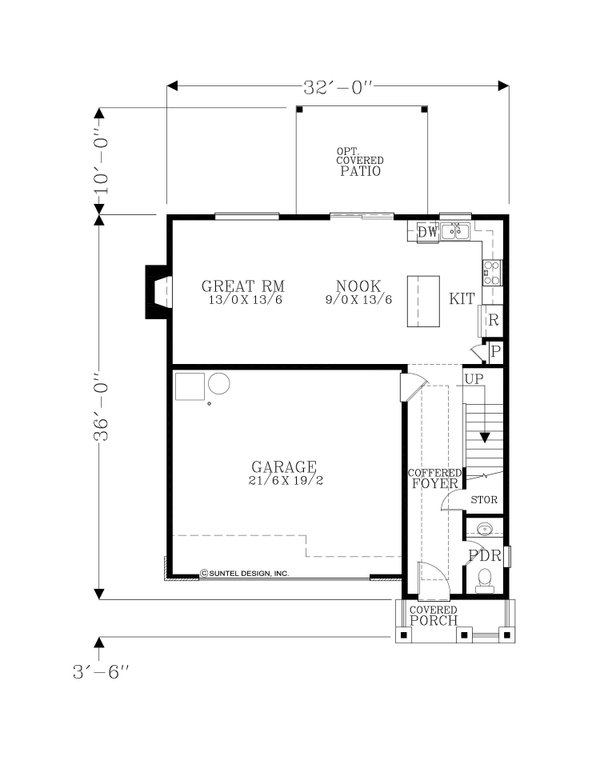 Dream House Plan - Craftsman Floor Plan - Main Floor Plan #53-752