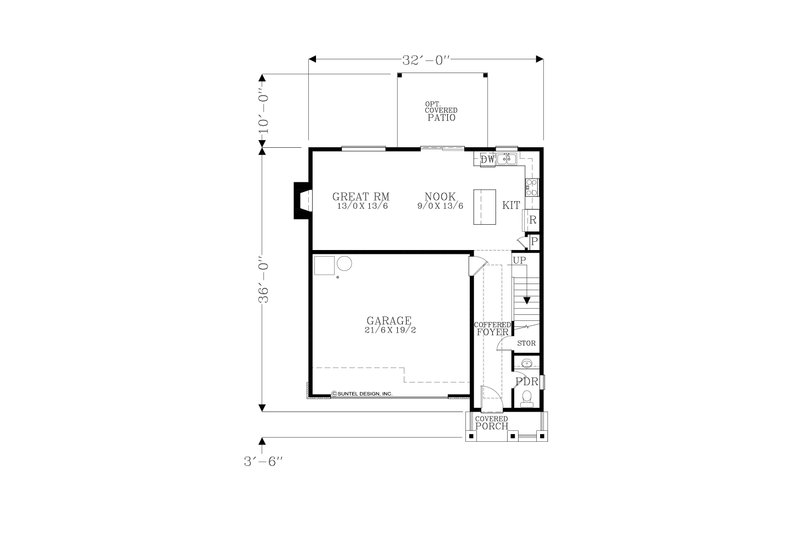 House Design - Floor Plan - Main Floor for Craftsman House Plan #53-752 - 3 bed, 2.5 bath
