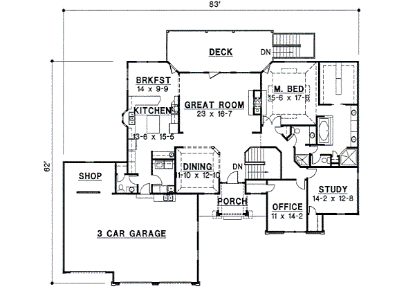 Traditional Floor Plan - Main Floor Plan #67-378