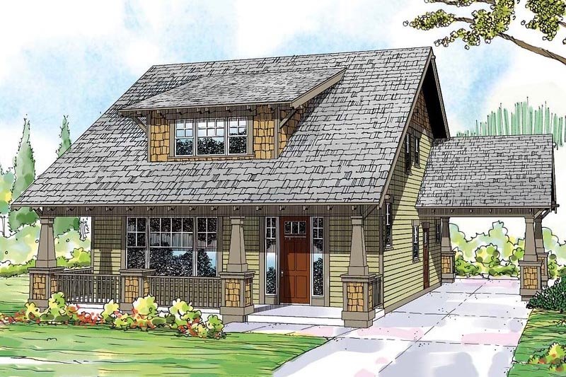 Architectural House Design - Craftsman Exterior - Front Elevation Plan #124-844