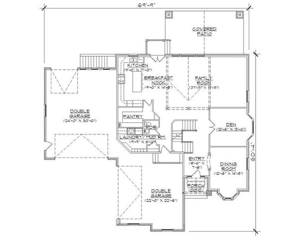 Bungalow Floor Plan - Main Floor Plan #5-407