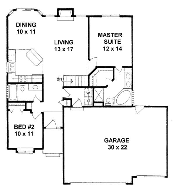 Home Plan - Traditional Floor Plan - Main Floor Plan #58-168