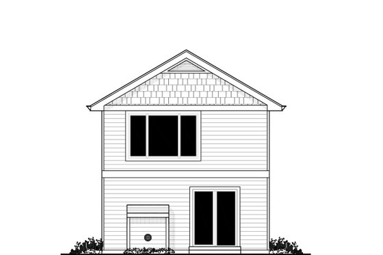 Exterior - Rear Elevation for Craftsman House Plan #53-493 - 3 bed, 2.5 bath