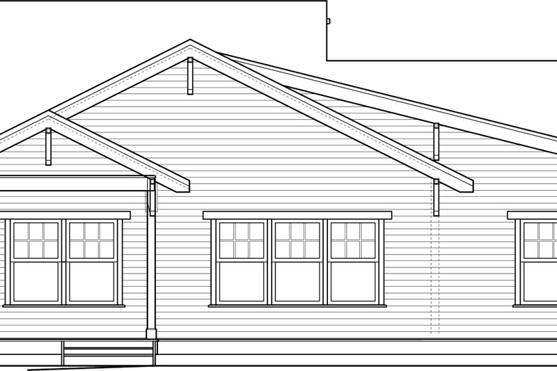 Home Plan - Exterior - Rear Elevation for Bungalow House Plan #434-7 - 3 bed, 2 bath