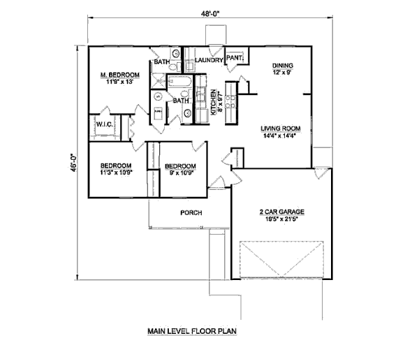 Ranch Floor Plan - Main Floor Plan #116-233