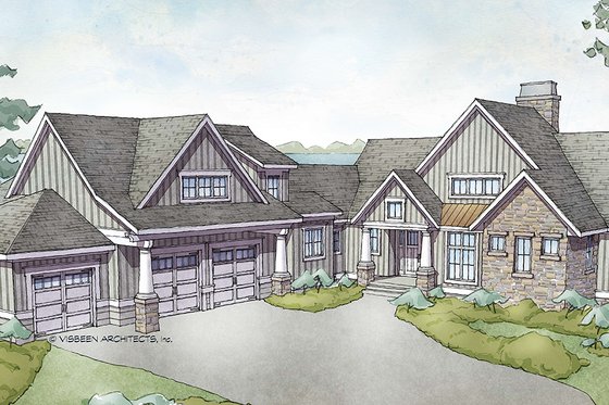 Exterior - Front Elevation 3 for Country House Plan #928-333 - 3 bed, 3.5 bath