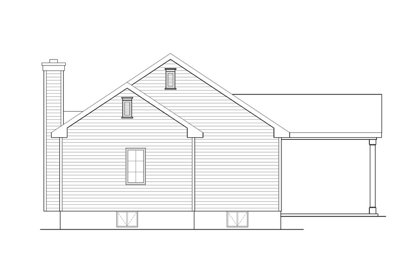 House Blueprint - Exterior - Rear Elevation for Bungalow House Plan #22-584 - 3 bed, 2 bath