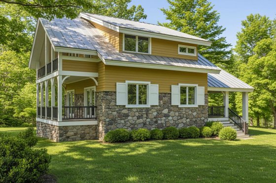 Exterior - Front Elevation for Cottage House Plan #105-202 - 4 bed, 2 bath