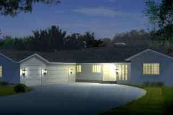 Exterior - Front Elevation House Plan #1-1340 - 3 bed, 2 bath